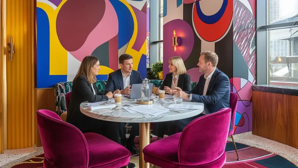 Byznys lidé sedí okolo stolu