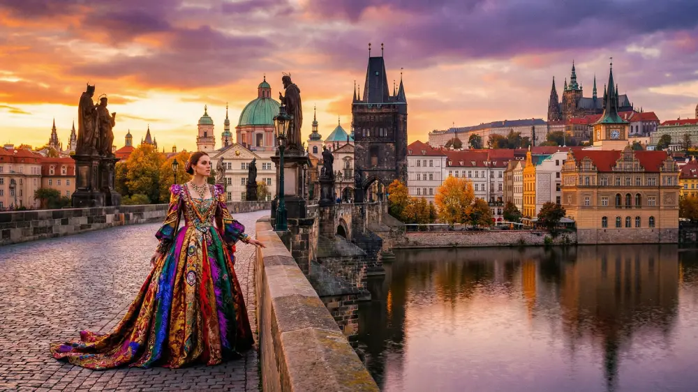 Žena na Karlově mostě