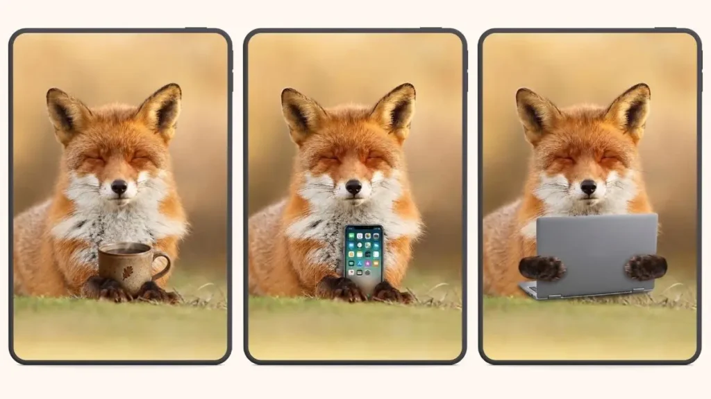 Série obrázků lišky pomocí AI